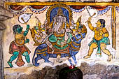 The great Chola temples of Tamil Nadu - The Brihadishwara Temple of Thanjavur. Painting of the Nayaka period (xvii c.) on the inside wall of the cloister. 